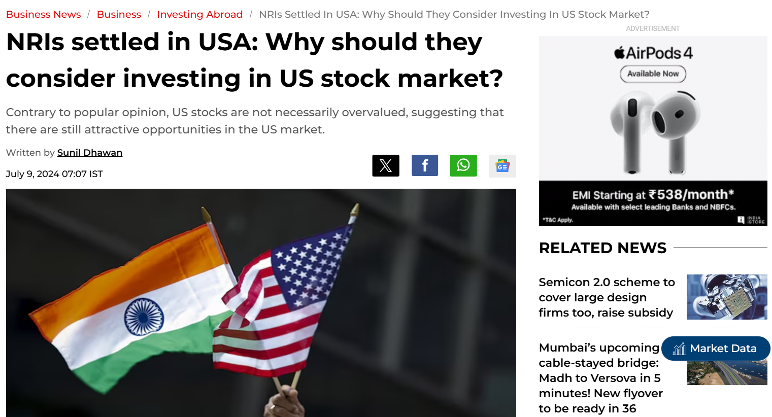Financial Express: NRIs settled in USA: Why should they consider investing in US stock market?